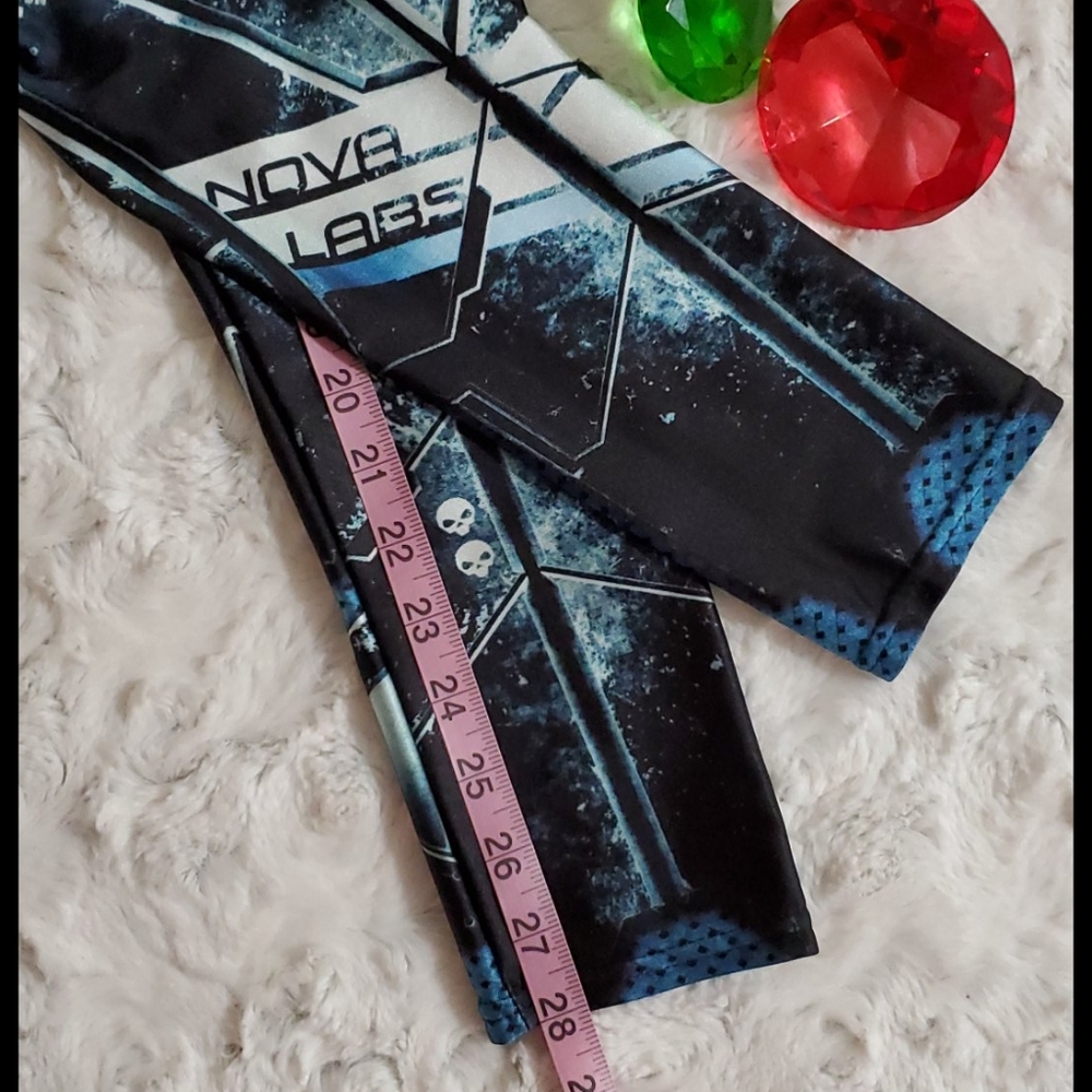 Steampunk Graphic print mechanical cyberpunk look leggings OS fits to 10 comfy - Picture 6 of 11